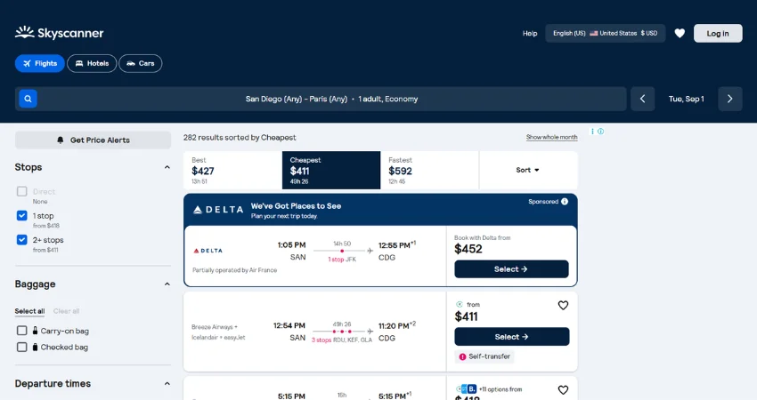 Step 3: Compare Flight Options